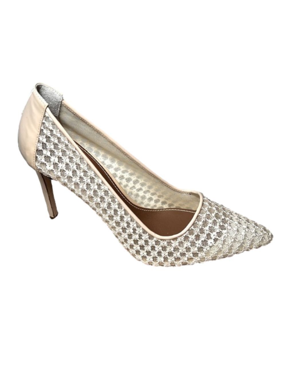 DJ Pliner Cream Floral Sequin Stiletto Pumps - Size 9.5M, Like New